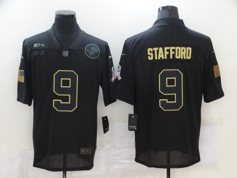 Men's Detroit Lions Matthew Stafford #9 Black Jersey